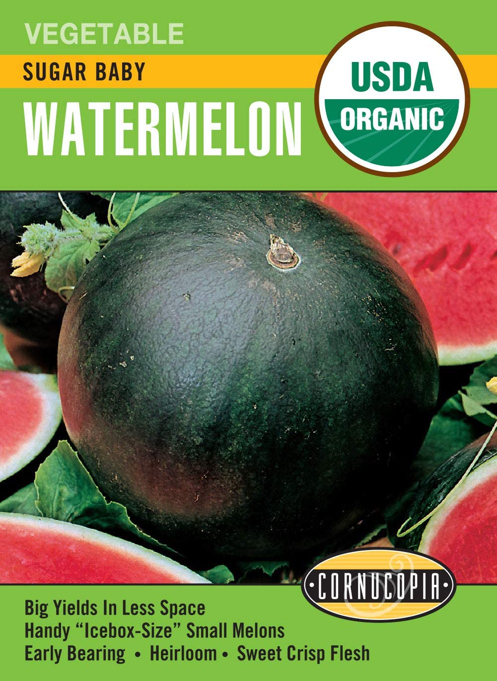 Organic Watermelon Sugar Baby - Cornucopia Seeds