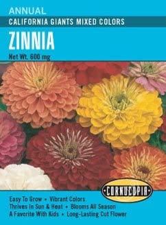Zinnia California Giants Mixed Colours - Cornucopia Seeds