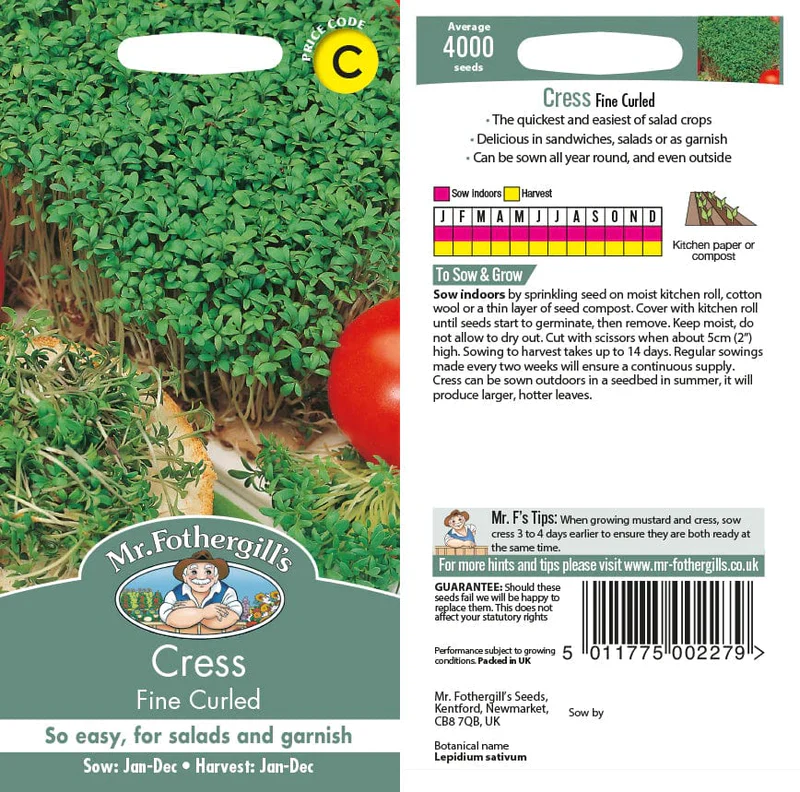 Cress Fine Curled - Mr. Fothergill's Seeds - Image 2