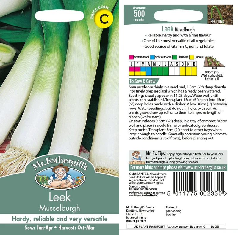 Leek Musselburgh -  Mr Fothergill's Seeds - Image 2