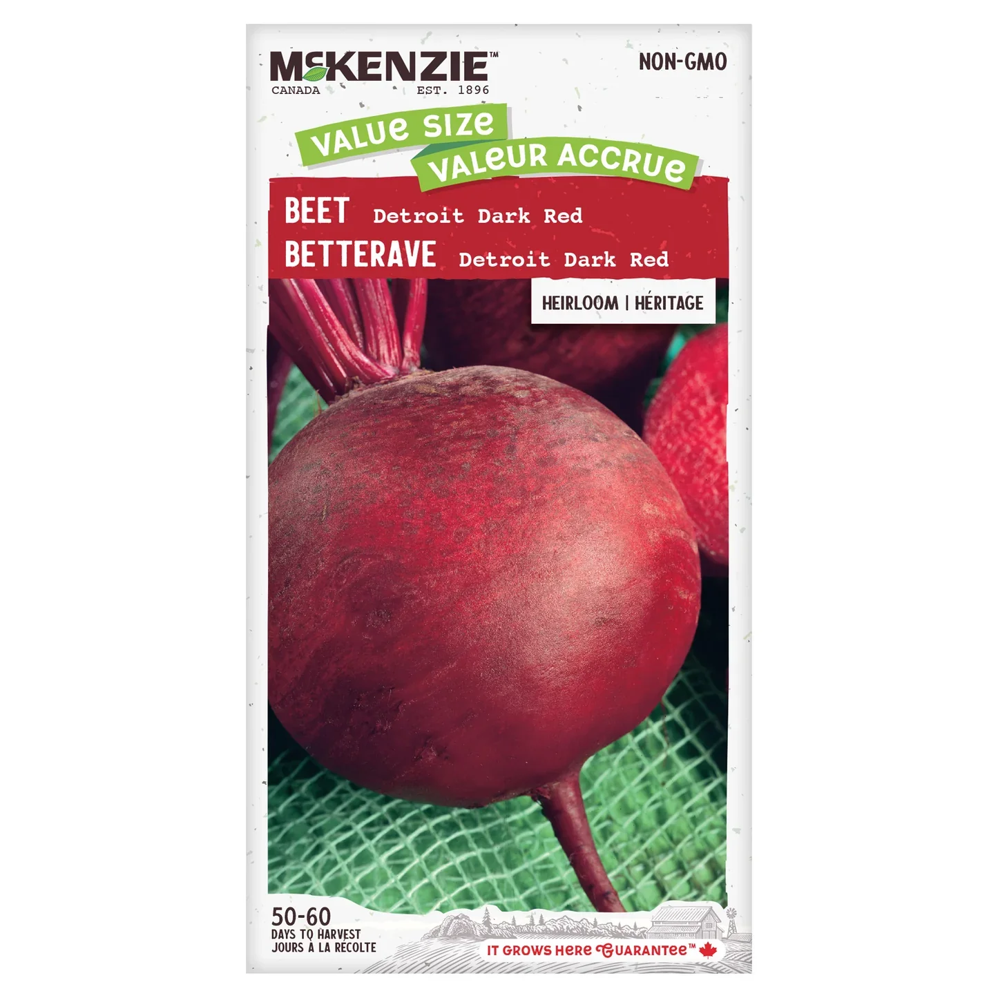 Beet Detroit Dark Red Jumbo Pack - McKenzie Seeds