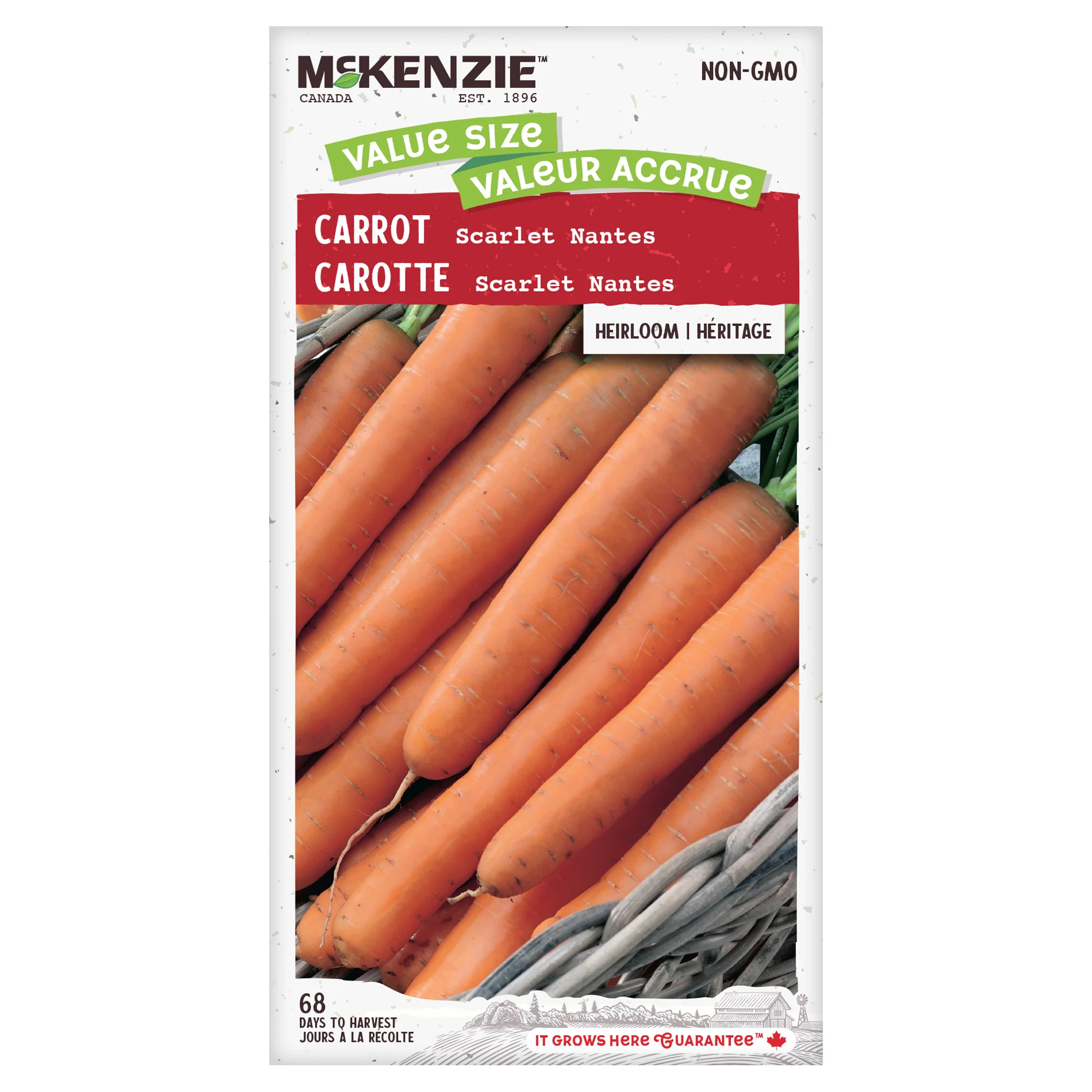 Carrot Scarlet Nantes Jumbo Pack - McKenzie Seeds