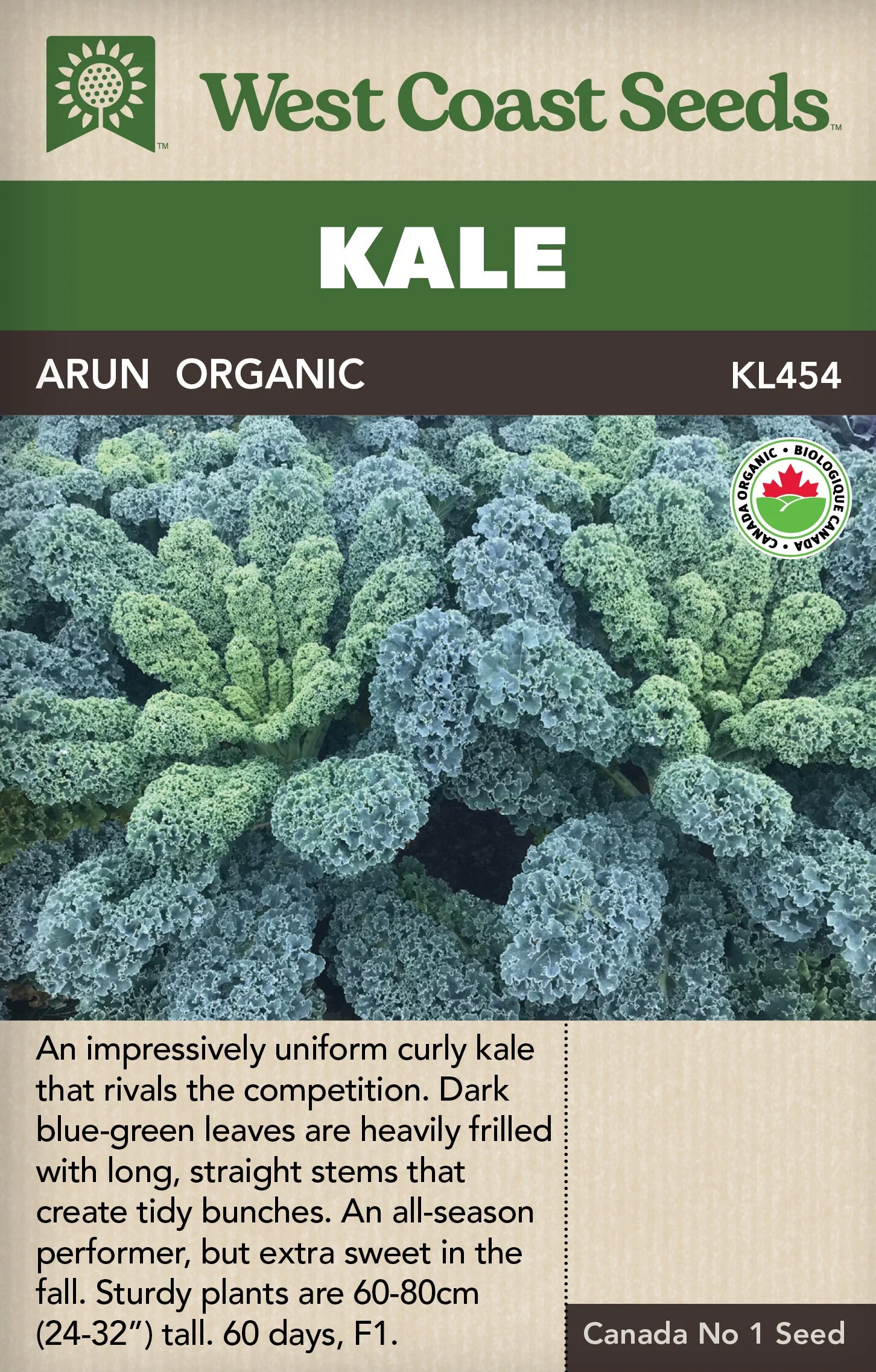 Organic Kale Arun - West Coast Seeds