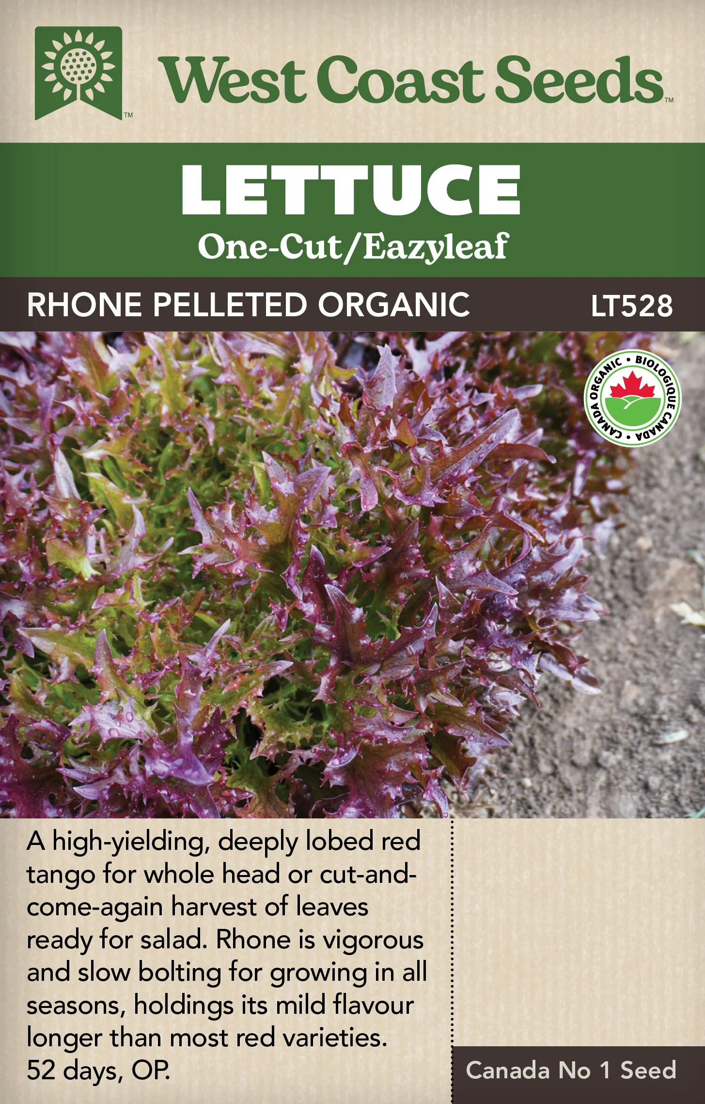Organic Lettuce Rhone Pelleted - West Coast Seeds