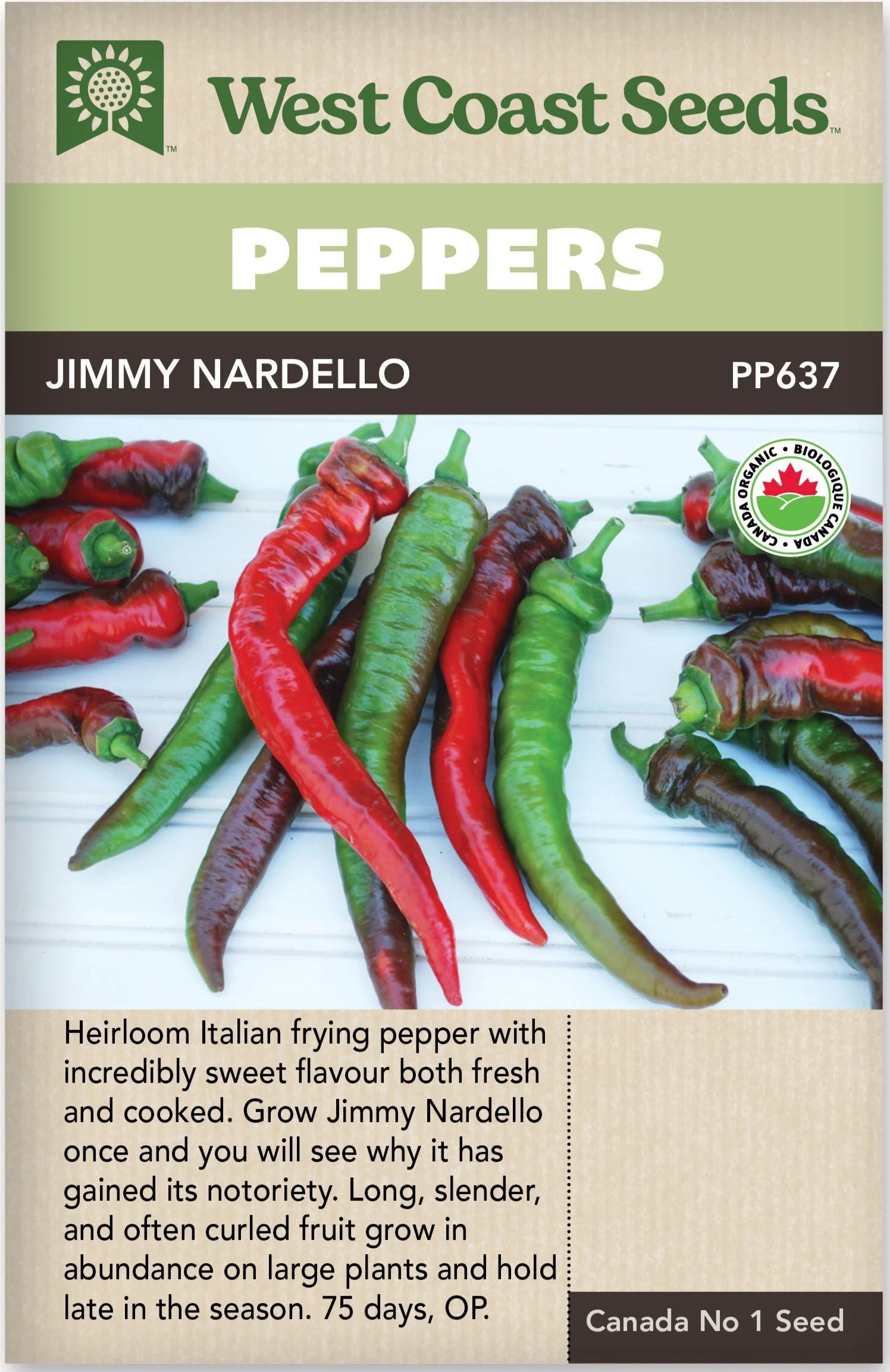 Organic Pepper Jimmy Nardello - West Coast Seeds