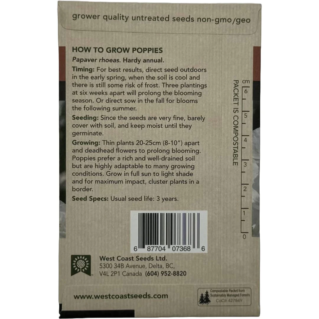 Poppy Bridal Silk - West Coast Seeds - Image 3
