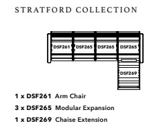 Stratford Collection Chaise Sectional - Image 3