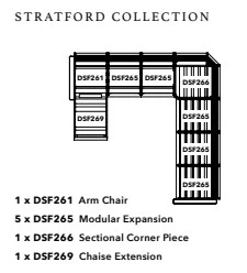 Stratford Collection U - Shape Sectional with Chaise Extension - Image 2
