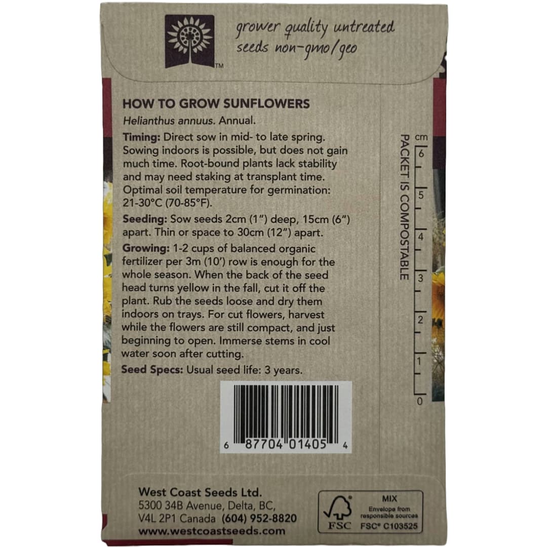 Sunflower Sunrich Blend - West Coast Seeds - Image 3