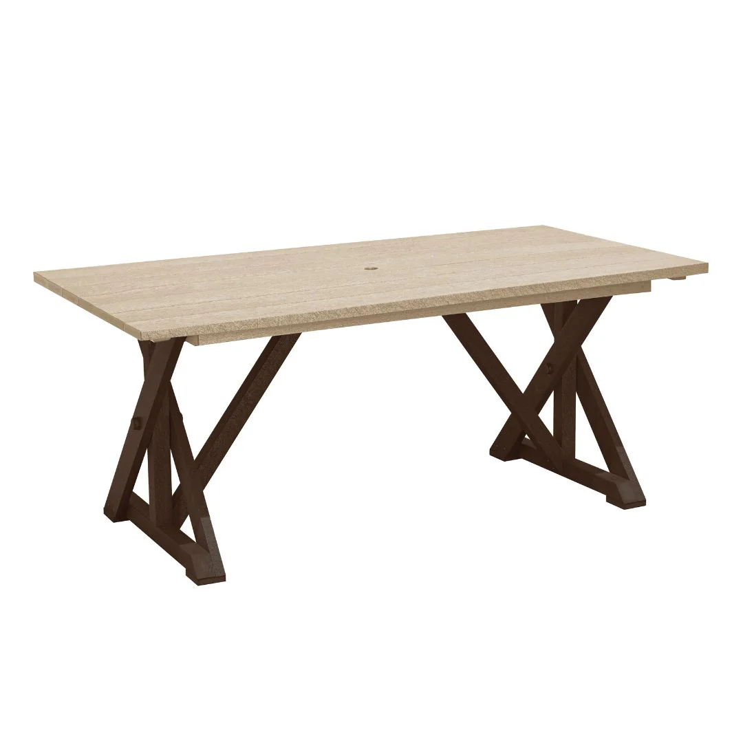 38" Wide Harvest Dining Table w/ 2" Umbrella Hole - T203 - Image 8