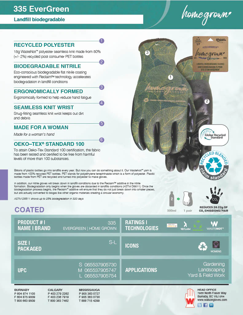 Garden Gloves - Homegrown Evergreen | Women Sized Gloves - Image 2