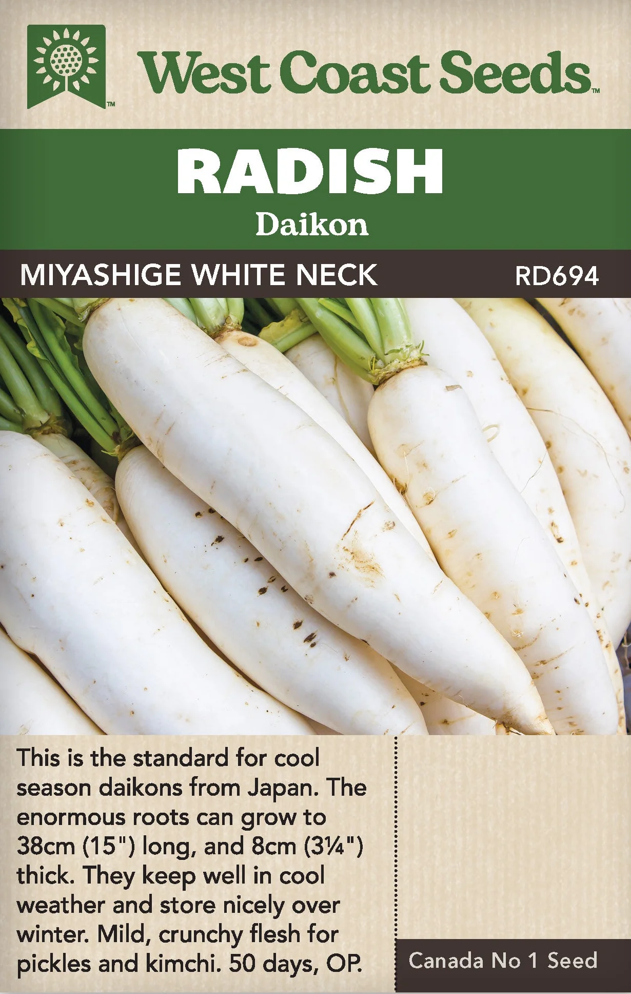 Radish Miyashige White Neck - West Coast Seeds