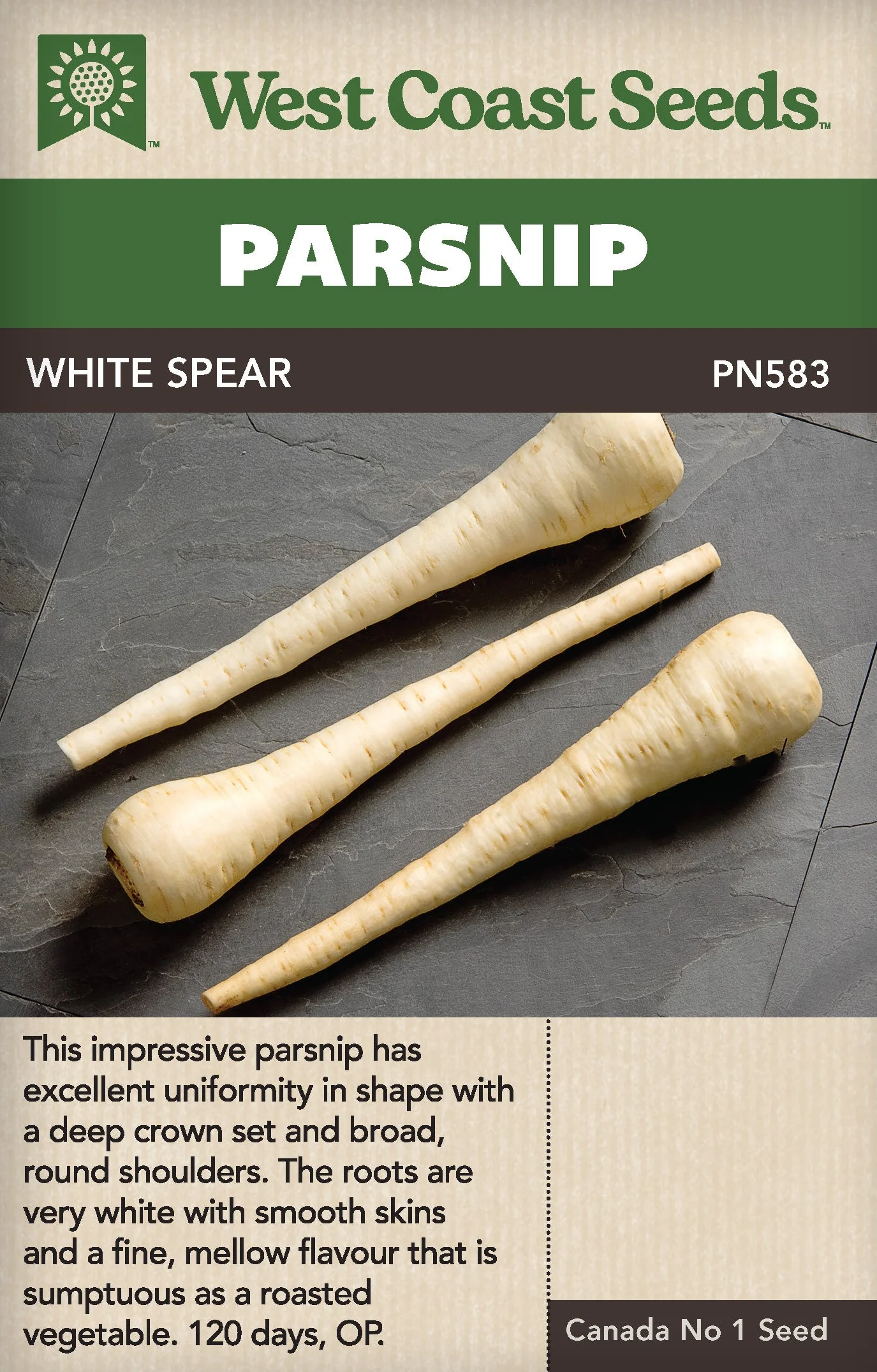Parsnip White Spear - West Coast Seeds Ltd